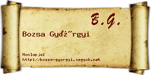 Bozsa Györgyi névjegykártya